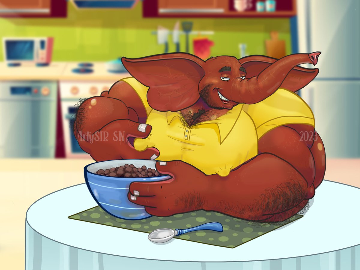 CeruTheMothman's tweet image. This year I&apos;ll make a monthly &quot;Famous Furry Ch. Fanart&quot; 💪🏾💕To start the year and every morning with energy, you must have a good breakfast! Let Melvin do it for you! 🤎🐘
Telegram: @CeruTheMoth
#melvin #kellogs #kellogsmascot #chubby #furryart #fanart #artysirsn