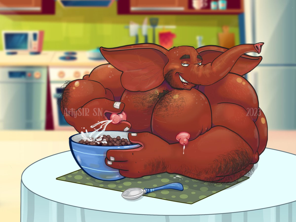 CeruTheMothman's tweet image. This year I&apos;ll make a monthly &quot;Famous Furry Ch. Fanart&quot; 💪🏾💕To start the year and every morning with energy, you must have a good breakfast! Let Melvin do it for you! 🤎🐘
Telegram: @CeruTheMoth
#melvin #kellogs #kellogsmascot #chubby #furryart #fanart #artysirsn