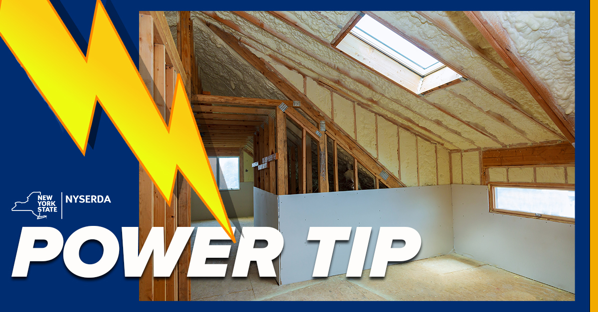 NYSERDA's tweet photo. NYSERDA #PowerTip - Weak #insulation and leaks throughout your home can waste #energy and increase bills. Whether you DIY or need a qualified contractor, we can help! 🧰 https://t.co/u78BNaM9EK https://t.co/1wAy0AufPc