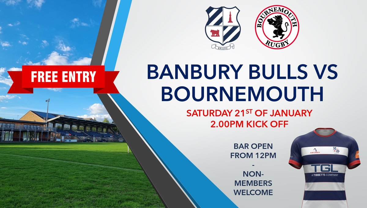 Banbury vs Bournemouth! The Bulls are back at home this weekend. The reverse fixture was decided by 1 point, and we expect it to be just as close this Saturday. It’s free to get in so invite your friends and family and let’s create a fantastic atmosphere to drive the Bulls on!