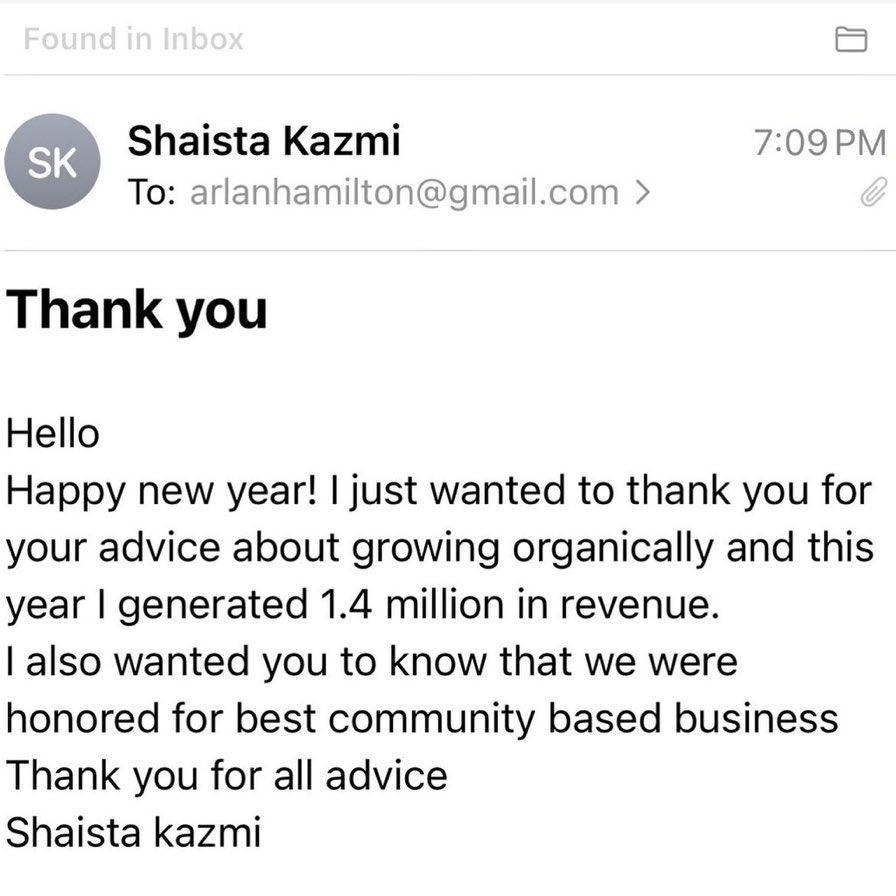 When I receive messages like this all year, it’s hard to stay down about the unkind messages I also receive all year💯

Got this last night. See the full story here: x.com/arlanwashere/s…