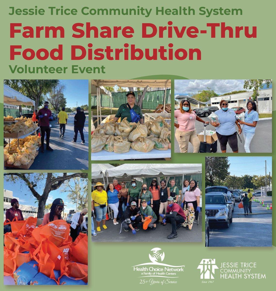 HCN’s Community Engagement Manager volunteered with @JessieTriceCHS for their first #FarmShare Drive-Thru Distribution event of the year. The event fed 500 families and educated over 318 individuals by providing education materials and #testkits. #HCNer4Life #JTCHS