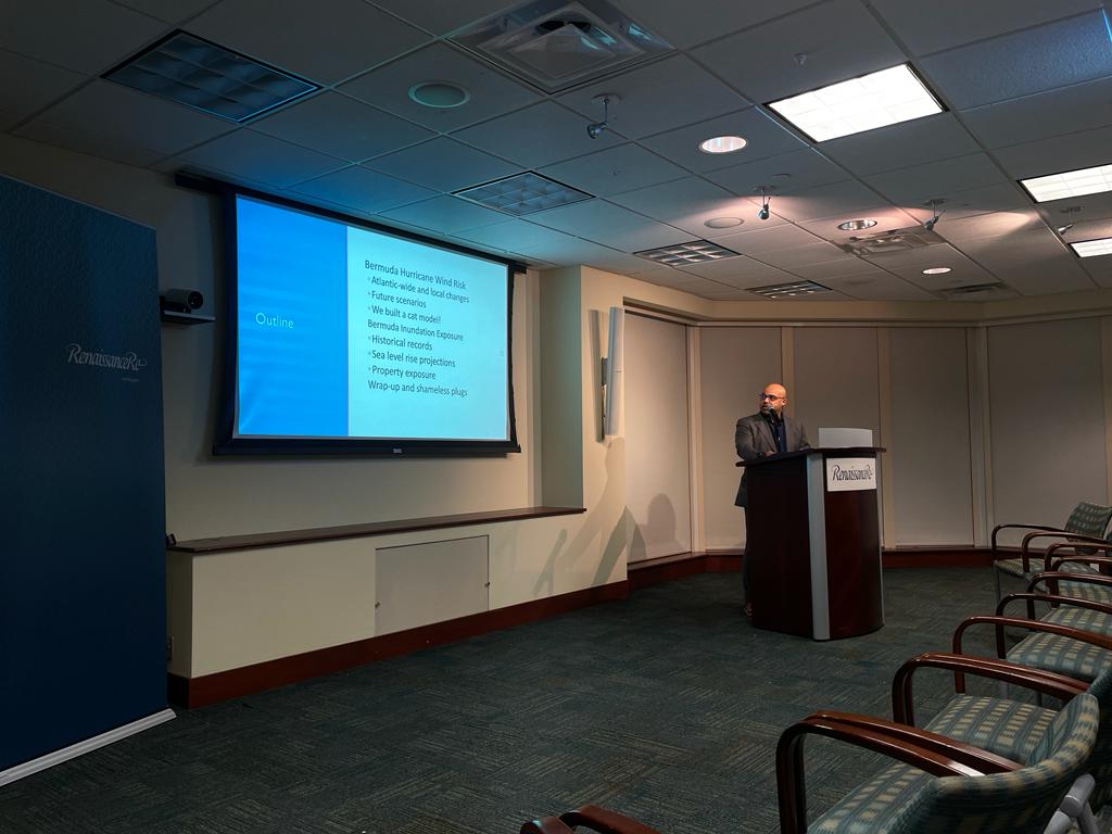Ariel_Re_'s tweet photo. Last night was The International Society of Catastrophe Managers (ISCM) presentation on Bermuda Hurricanes and Climate Change.
Pictured is Ariel Re’s Vice-President Modelling and Research,Elizabeth Harris and Dr. Mark Guishard.
#insurance #reinsurance #risk #Bermuda #catrisk https://t.co/FbNHxtNlih
