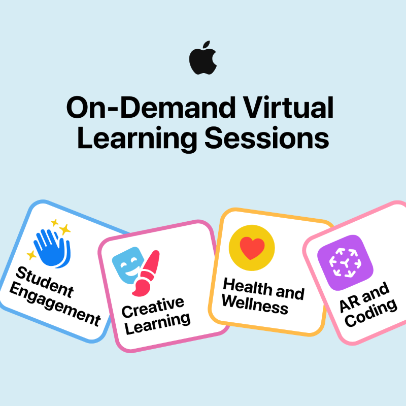AppleEDU's tweet photo. Did you miss Apple's live Back to School Learning Series? There's still time to access the virtual sessions on-demand!
Now through 28 February, you'll find fun, ready-to-use ideas for transforming teaching and learning in the new year with Apple technology.