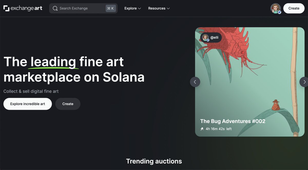 Bug made the <a href="/exchgART/">Exchange Art</a> front page 🥹🪲