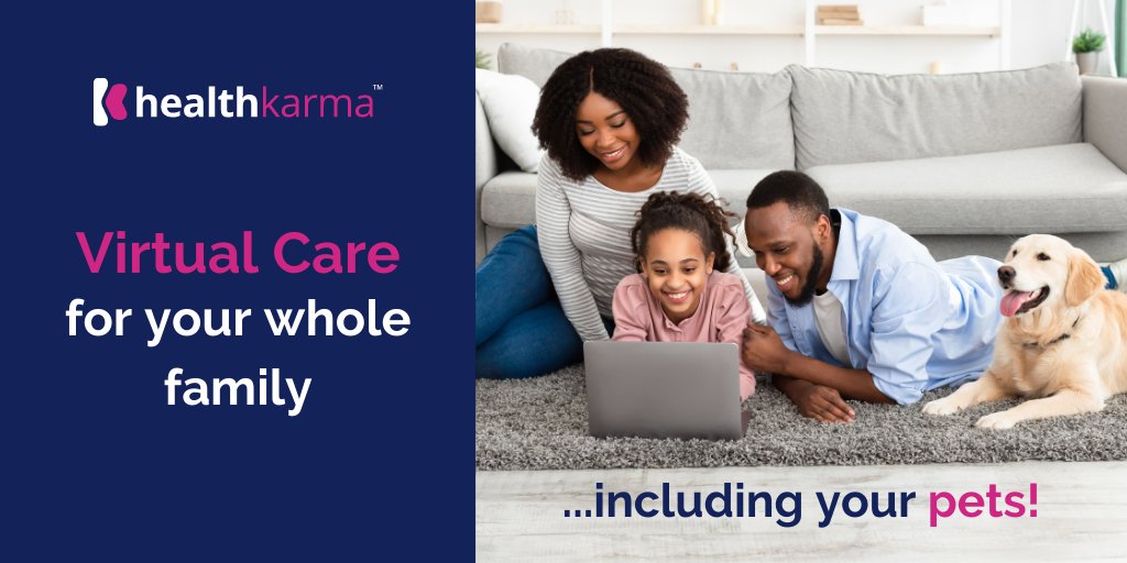 HealthKarmaApp's tweet photo. Because our #pets are part of our families, Health Karma keeps their #wellness in mind! With our #VirtualCare membership, all our members also have access to 24/7 unlimited virtual consultations with licensed #vets.

https://t.co/vn5VVxE4YY

#dogs #cats #dogsoftwitter #telehealth https://t.co/M7dI14pc5F