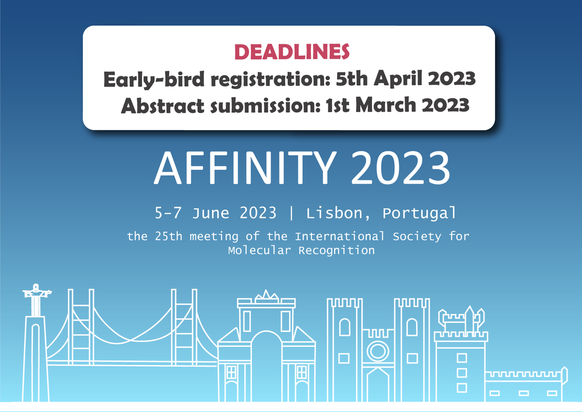 International Society for Molecular Recognition (@ismr_society) on Twitter photo Don't forget to register and submit your abstract for #affinity2023!
More info about important dates and registration at affinity2023.com
<a href="/ismr_society/">International Society for Molecular Recognition</a> Don't forget to register and submit your abstract for #affinity2023!
More info about important dates and registration at affinity2023.com
<a href="/ismr_society/">International Society for Molecular Recognition</a>
