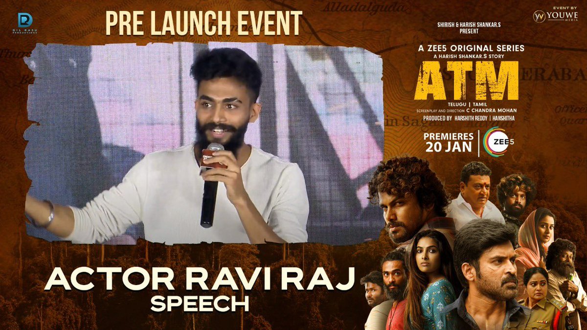 Tazacinema.com (@tazacinema) on Twitter photo My wholehearted thanks to the Producer & Director for making me part of this project.
Actor <a href="/ravirajdance/">RaviRaj</a> Speech at ATM Pre-Launch Event✨
▶️youtu.be/T9cj6fLUX3U
<a href="/VJSunnyOfficial/">VJ Sunny</a> <a href="/actorsubbaraju/">subbaraju</a> <a href="/RoielShree/">Roiel Shree</a> <a href="/KrishnaBurugula/">Krishna Burugula</a> <a href="/DiviActor/">DiviNunchi</a>
<a href="/harish2you/">Harish Shankar .S</a> <a href="/Chandramohan__C/">chandra mohan</a> My wholehearted thanks to the Producer & Director for making me part of this project.
Actor <a href="/ravirajdance/">RaviRaj</a> Speech at ATM Pre-Launch Event✨
▶️youtu.be/T9cj6fLUX3U
<a href="/VJSunnyOfficial/">VJ Sunny</a> <a href="/actorsubbaraju/">subbaraju</a> <a href="/RoielShree/">Roiel Shree</a> <a href="/KrishnaBurugula/">Krishna Burugula</a> <a href="/DiviActor/">DiviNunchi</a>
<a href="/harish2you/">Harish Shankar .S</a> <a href="/Chandramohan__C/">chandra mohan</a>