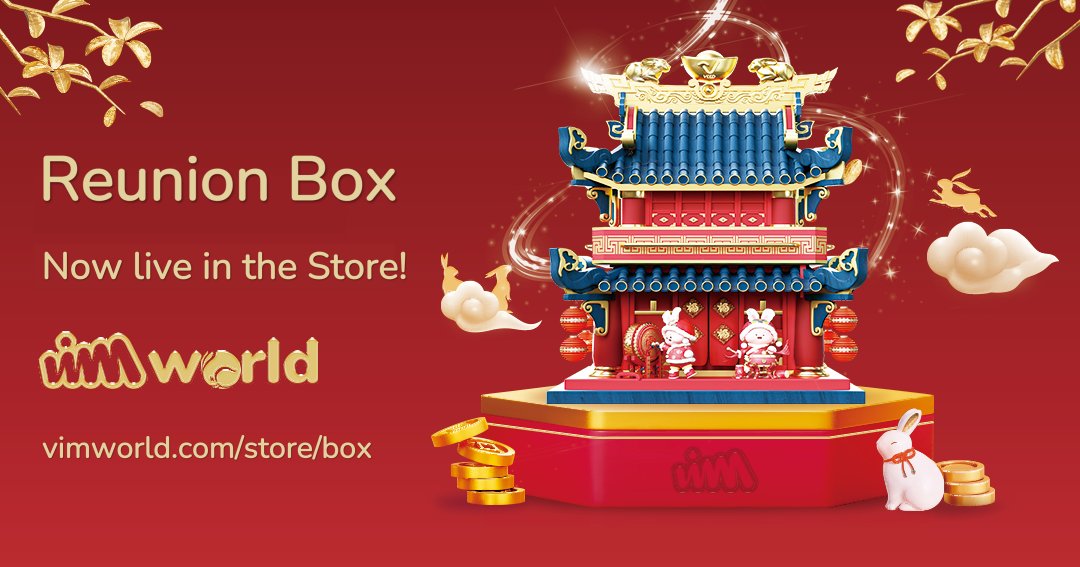 VIMworldGlobal's tweet photo. The wait is over! The VIMworld Lunar New Year “Reunion” Box is now live in the store. 

Celebrate the Year of the Rabbit in style with this gorgeous Box, and see what lucky EGGs you may find!

#VIMnews #VIMworld #CNY #LunarNewYearBox https://t.co/QCu5VfXNu7