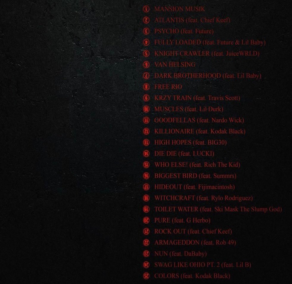 🚨 Trippie Redd sortira son nouvel album ce Vendredi ! 

Featuring : Travis Scott, Juice WRLD, Future, Lil Baby, Kodak Black..

Le producteur exécutif est Chief Keef.