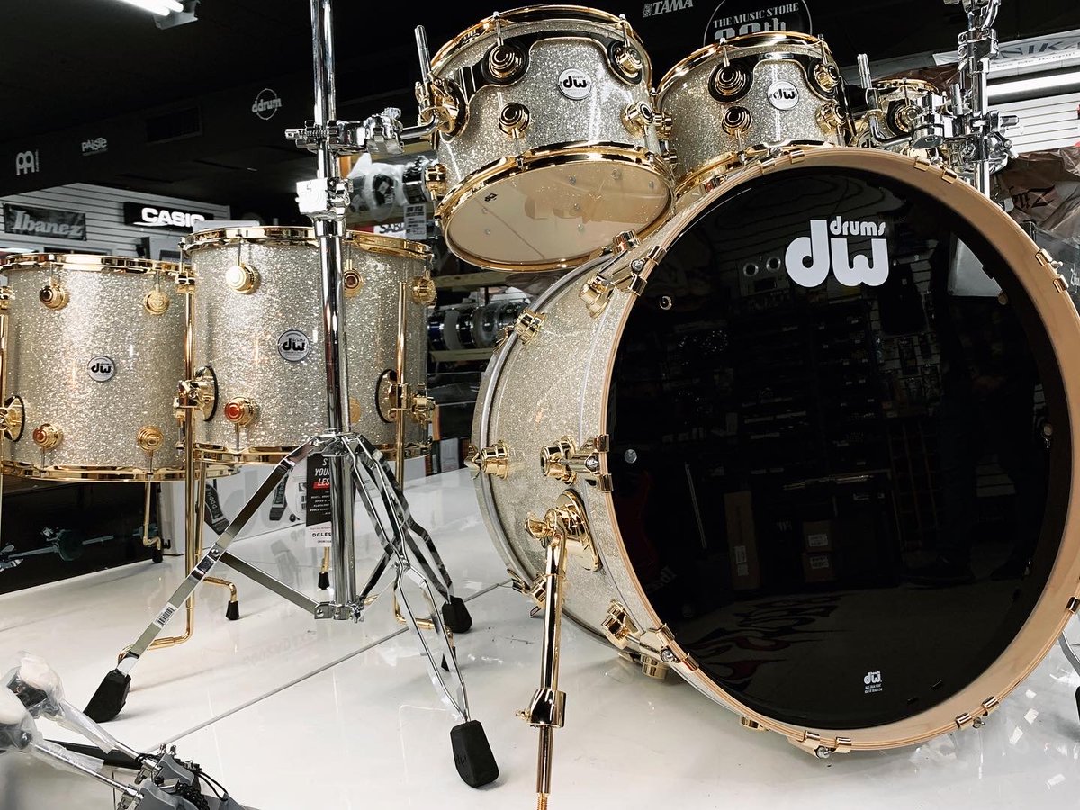 The Evil Twin! #DWCollectors #BrokenGlass #GoldHardware #USADrums 7pc 8/10/12/14/16/22/14 Snare - $7500, but today only you save $1000 bill at $6499!! Give us a call 1-866-MUSIC-03 or 812-949-3004 or cmon Down if your local!