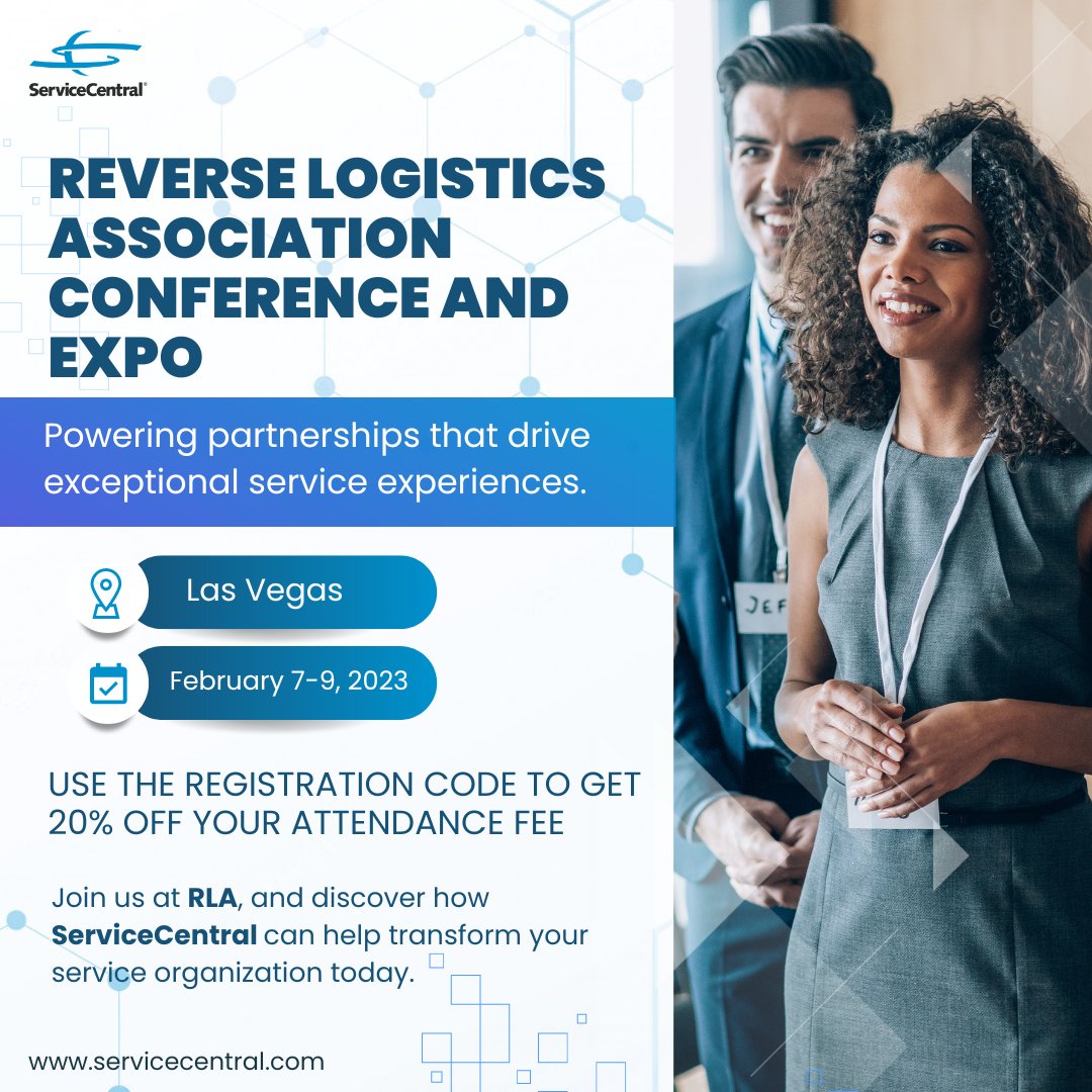 ServiceCentral's tweet photo. Be there or be square! We want to see you at this year’s RLA Conference and Expo. Join us in Las Vegas between February 7 and 9! 

Use the Registration Code to get 20% OFF your attendance fee.

Visit us at https://t.co/xy3pqPcv2Q

#servicecental #rla #reverselogistics https://t.co/aAmynDVXCs