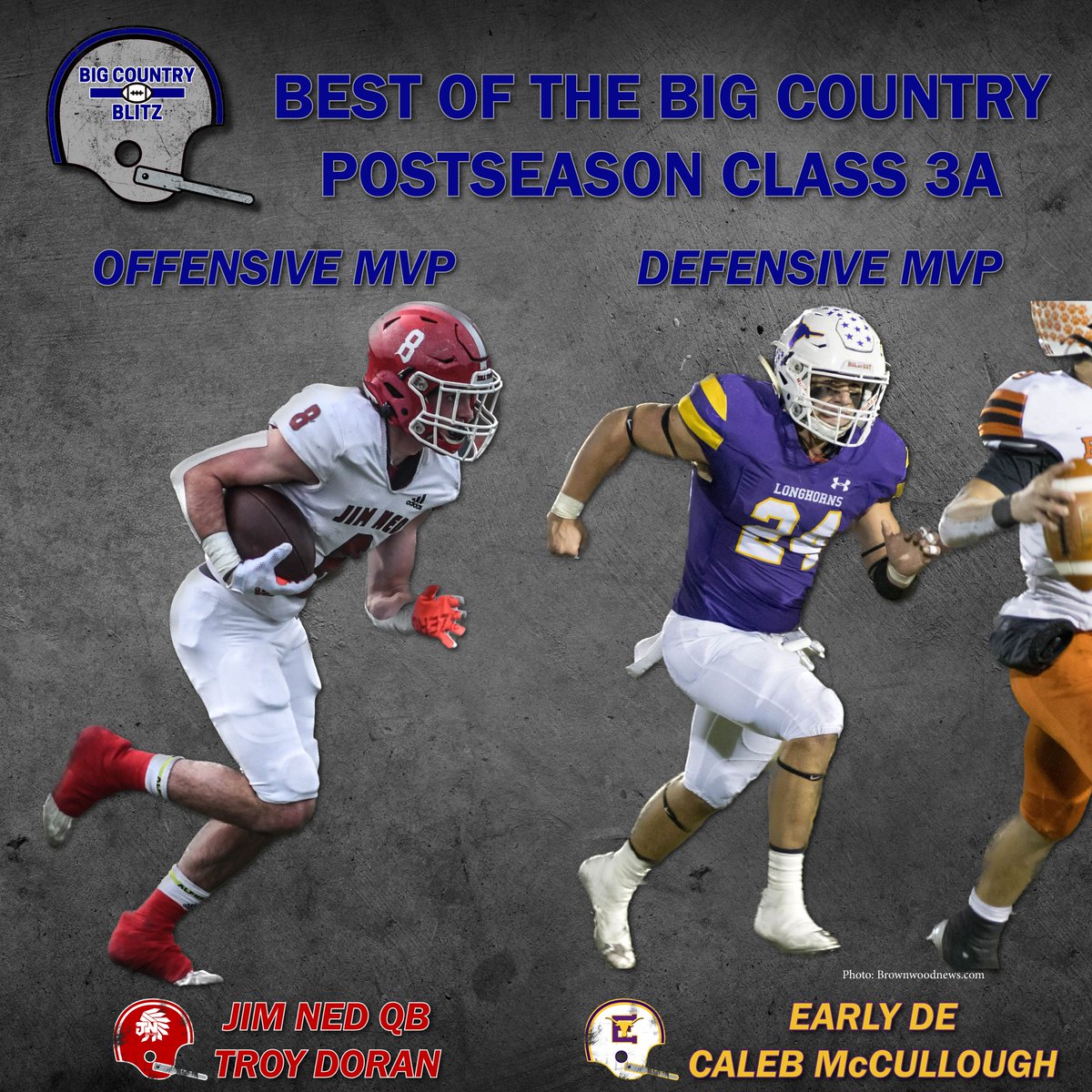 codycoil's tweet photo. 3A MVP picks: Jim Ned QB Troy Doran and Early DE Caleb McCullough  

https://t.co/K1IgoLoBMB https://t.co/09qbchSVan