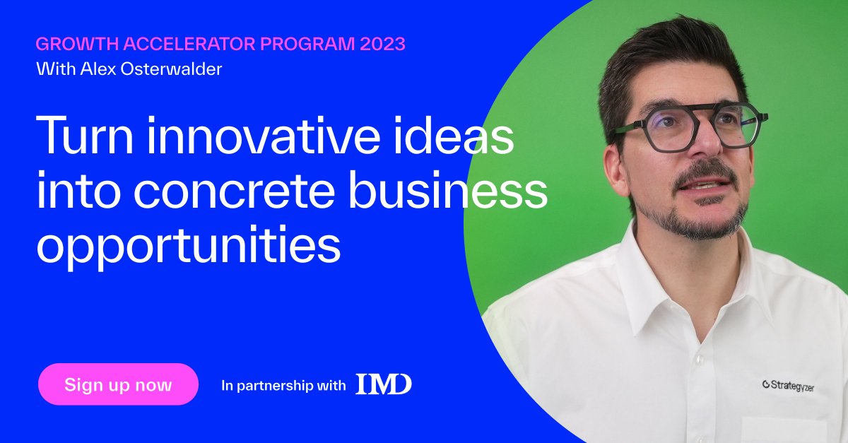 nextgenCIO's tweet photo. ICYMI: Registration for the IMD Growth Accelerator Program, in partnership with Strategyzer, is now open.

☑ Test and de-risk new ideas as a team
☑ Practice the skills of innovators
☑ Apply state-of-the-art innovation tools

Get more info:
… https://t.co/l2pTGx9iTy