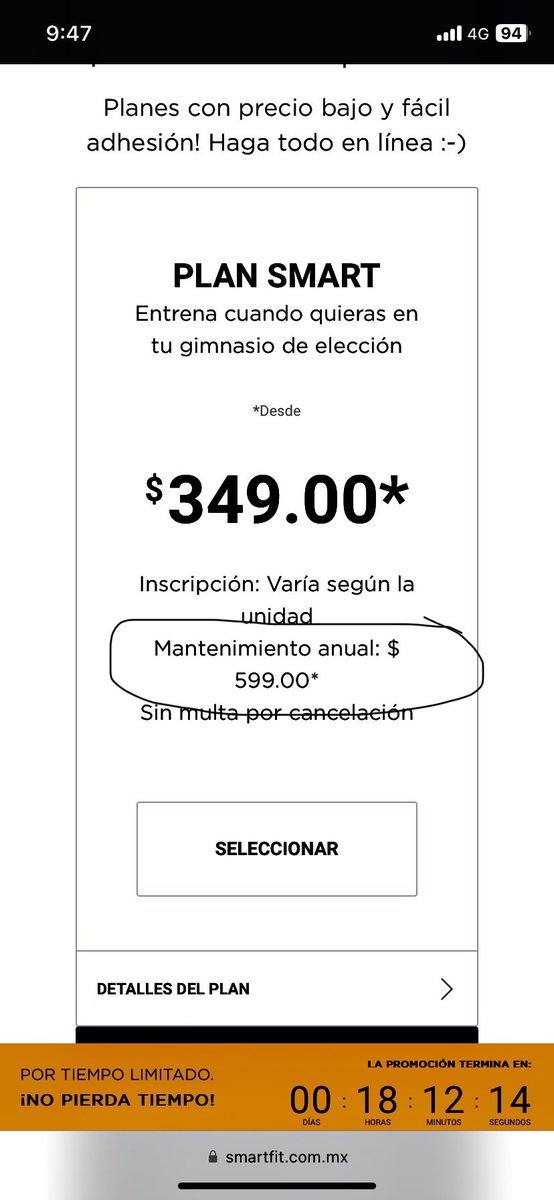 danymorenoG's tweet photo. Sus promociones con engaños, solo ahorras $20. En el tercer mes incrementan el cobro por mantenimiento, bien ahí @SmartFitMx https://t.co/QQgGZFHyH0