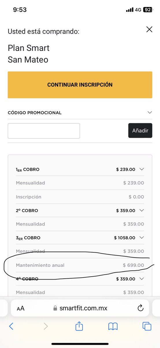 danymorenoG's tweet photo. Sus promociones con engaños, solo ahorras $20. En el tercer mes incrementan el cobro por mantenimiento, bien ahí @SmartFitMx https://t.co/QQgGZFHyH0