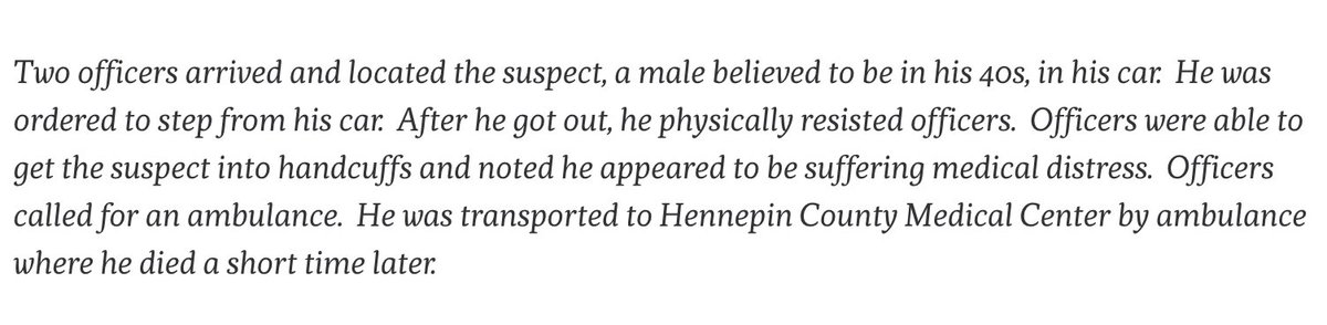 hannahcrileyy's tweet photo. remember that the first press release about George Floyd's murder described it this way. wait for solid information. https://t.co/ygUKwV3n3W