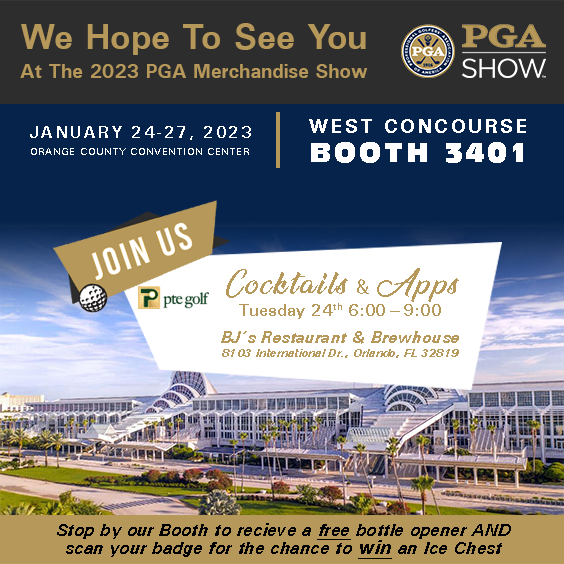 ptegolf's tweet photo. It's Time for the 2023 PGA Show - https://t.co/BuxmzFS8dJ

Check out our Full Line of Products Before Visiting our Booth 3401 - https://t.co/z9mYgIIPTk

And Join Us for Cocktails &amp; Apps at BJ's on I-Drive! - https://t.co/uC4vr7k1c0 https://t.co/fPO0G3pNng