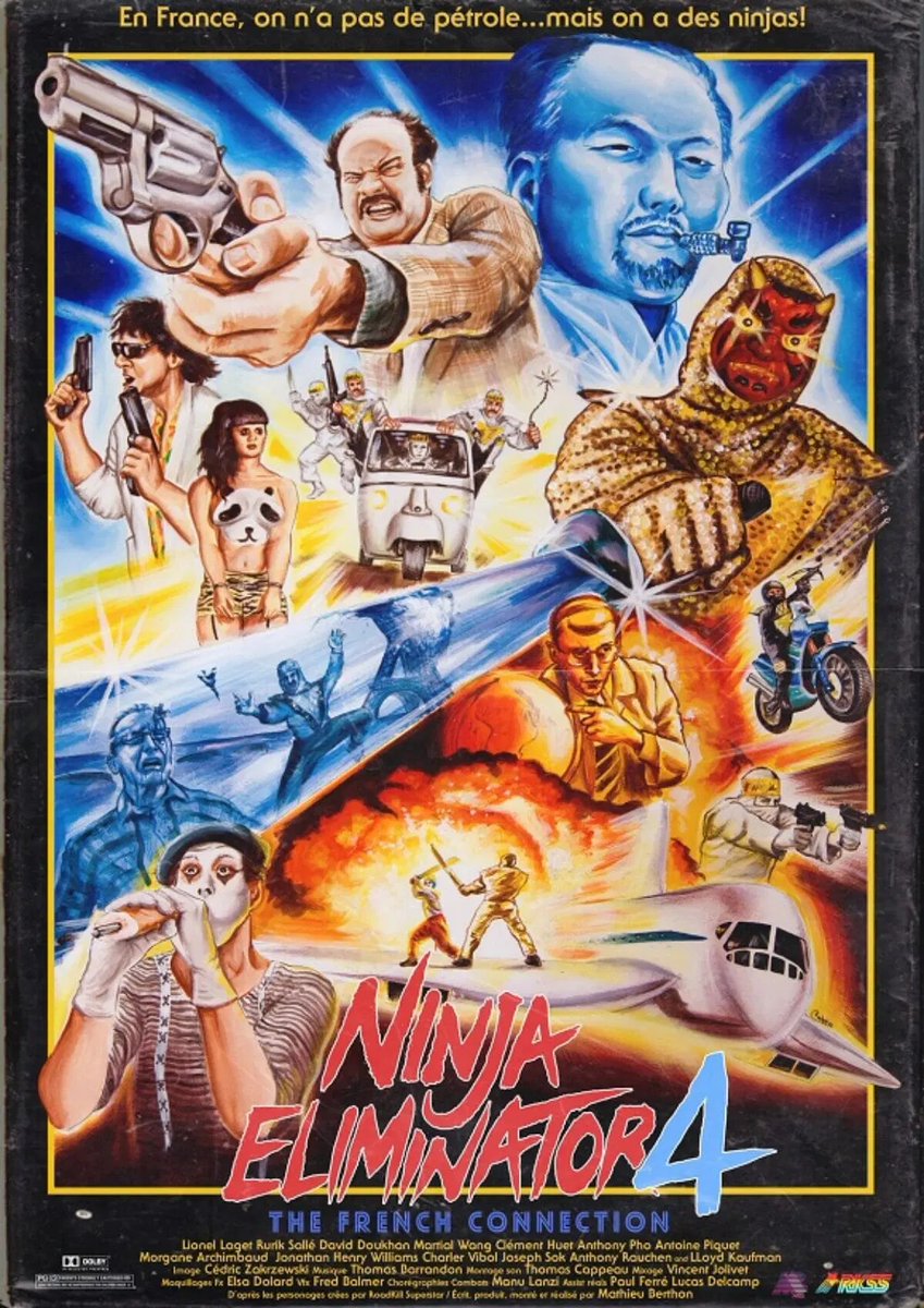 B_Renger's tweet photo. Ninja Eliminator IV : The French Connection (2015)
★★★★ 💓
Un spin-off franchouillard doublé d'un vibrant hommage aux films de #ninja.
✍️ https://t.co/bZKELNYdZt
#NinjaEliminator4 #MathieuBerthon #ManuLanzi #LionelLaget #DavidDoukhan @RurikSalle #Cinema @LloydKaufman https://t.co/BUQpqMHgLA