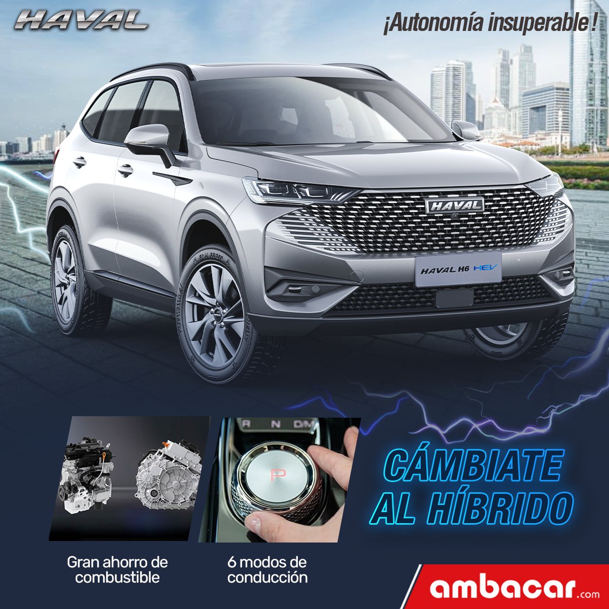 Descubre el poder de cambiar el mundo junto a #H6HEV. 
✅Ahorran en combustible (¡y mucho!)
✅Sus baterías eléctricas son auto recargables
✅Menor mantenimiento (y lo notarás enseguida)
✅ Altos sistemas de seguridad
✅No te dejará varado en la vía
➡ bit.ly/CotizarAmbacar
