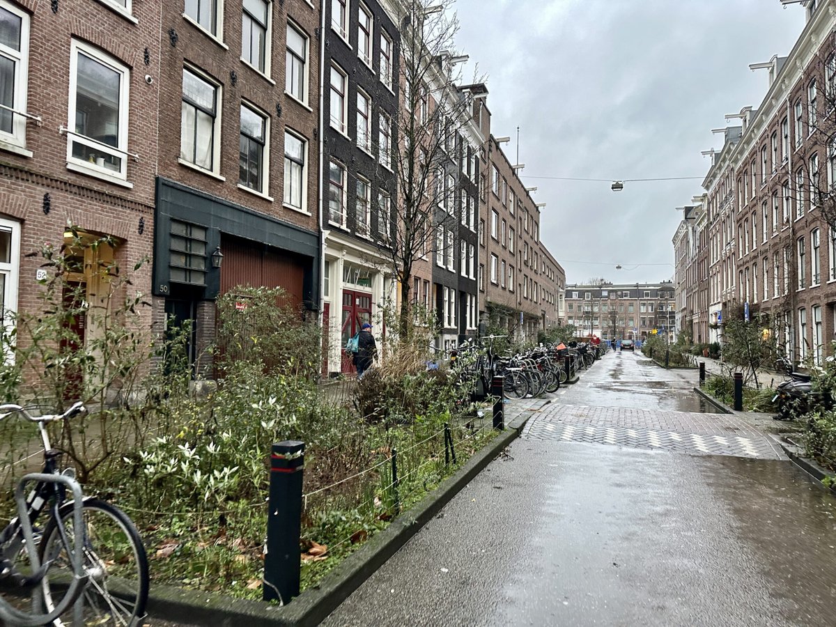 Cycling_Embassy's tweet photo. "Walking around Amsterdam today, it felt the streets had always looked like this. But a quick look at Google says otherwise. Just a few years ago, the areas now filled with beautiful greenery, bikes and even a couple of play structures were full of cars."

https://t.co/VLFebfCDmB https://t.co/w0zHrJH8d6