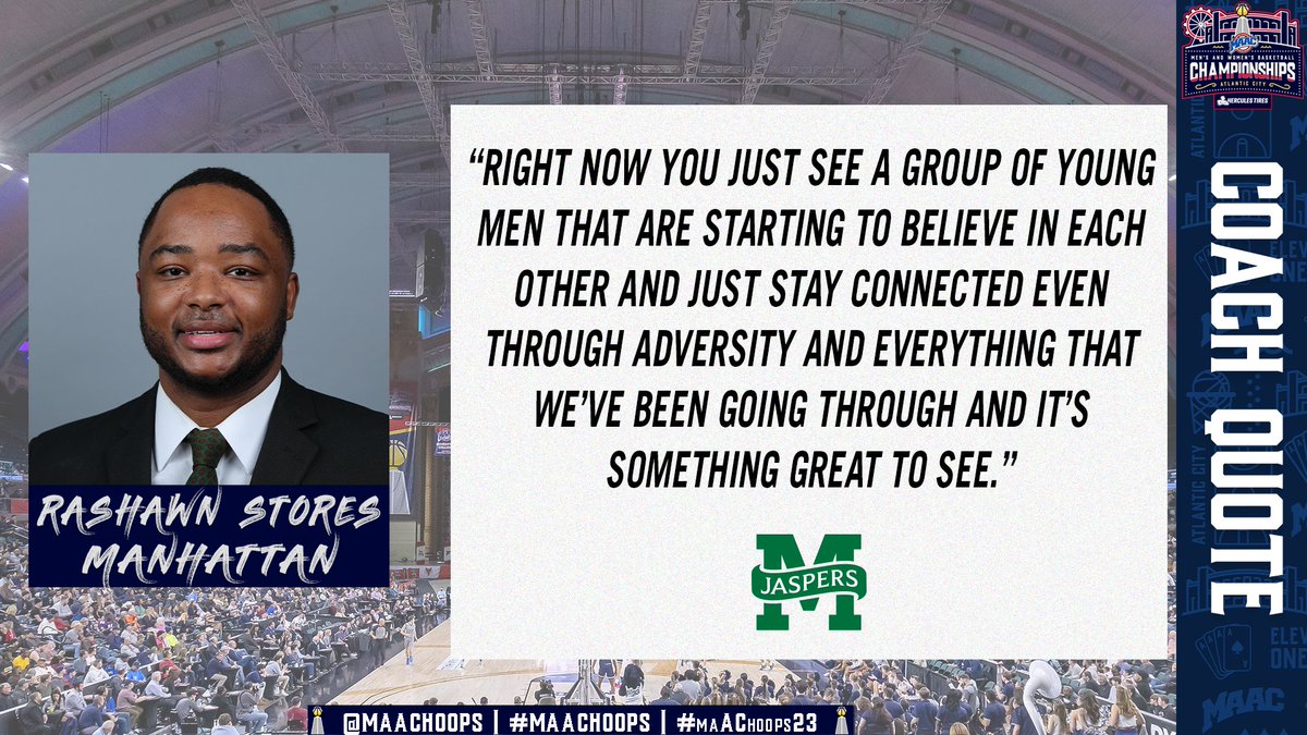 MetroConfHoops's tweet photo. “Right now you just see a group of young men that are starting to believe in each other and just stay connected even through adversity and everything that we’ve been going through and it’s something great to see.”

@JaspersMBB

- RaShawn Stores

#MAACHoops x #maAChoops23 https://t.co/ESF2Xfedc8