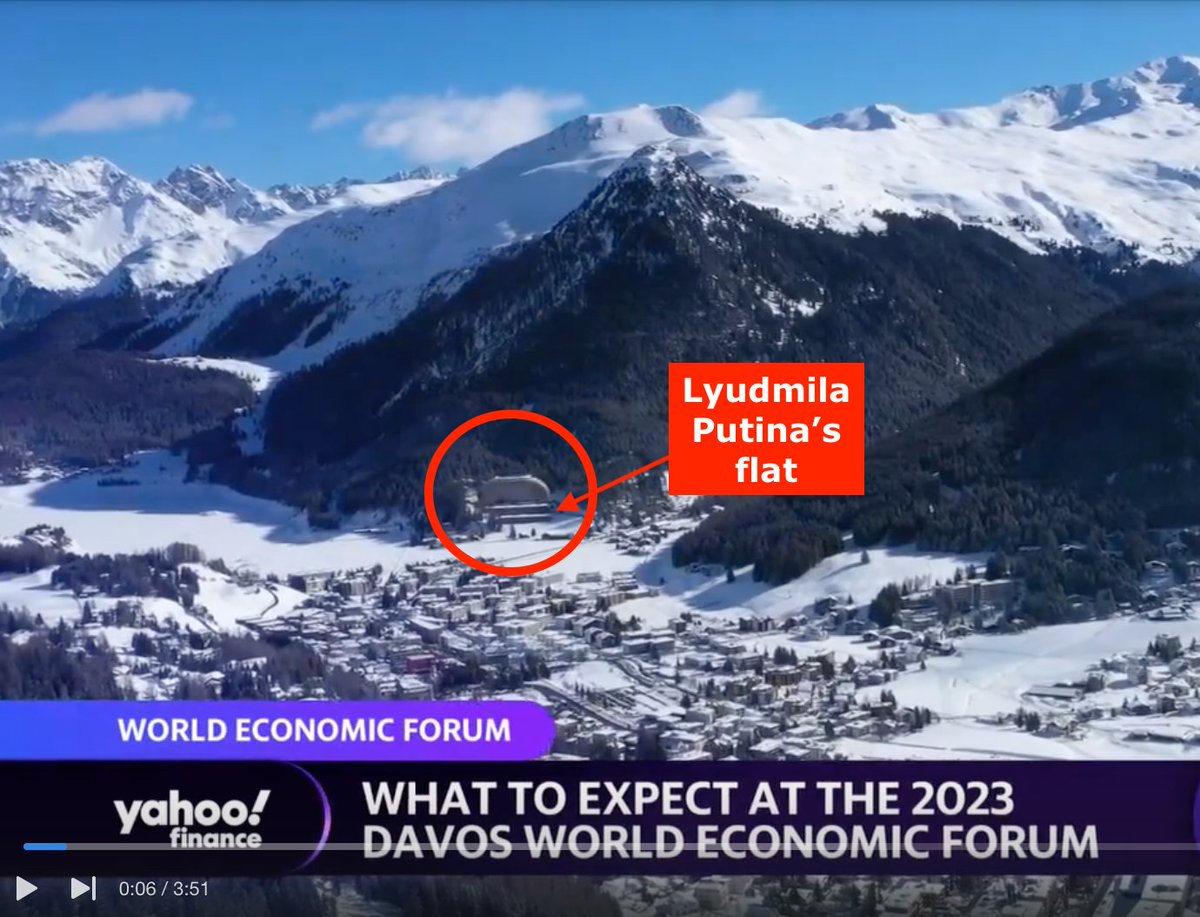 I cannot get over the hypocrisy of Davos WEF crowd discussing day and night how to effectively sanction Russia and support Ukraine, while a flat of Putin's ex wife is literally in their backdrop. Unsanctioned, unfrozen, unnoticed by the Swiss authorities.