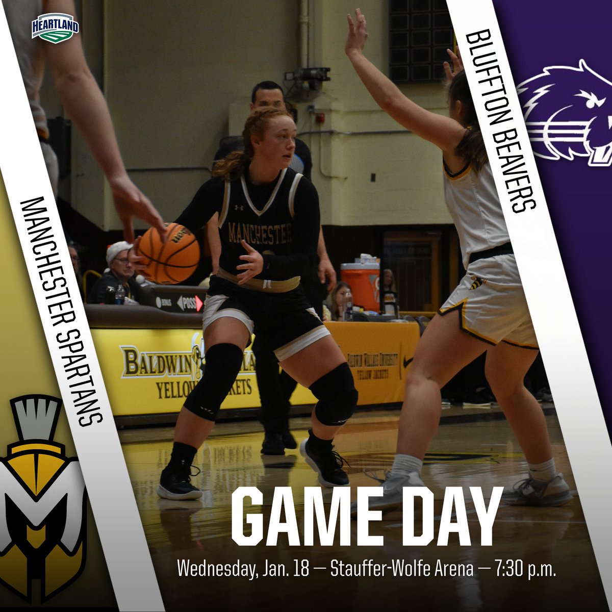 MUSpartans's tweet photo. WBB: It's a HOME game day for @SpartansWBBALL! Manchester will go head-to-head with the visiting Bluffton Beavers in Stauffer-Wolfe Arena tonight at 7:30 p.m.
Live video: https://t.co/LT6sA6EZ3k
Stats: https://t.co/3SToEN6hnA
#ProtectThePERC | #MUSpartans https://t.co/77eVwBgxCy