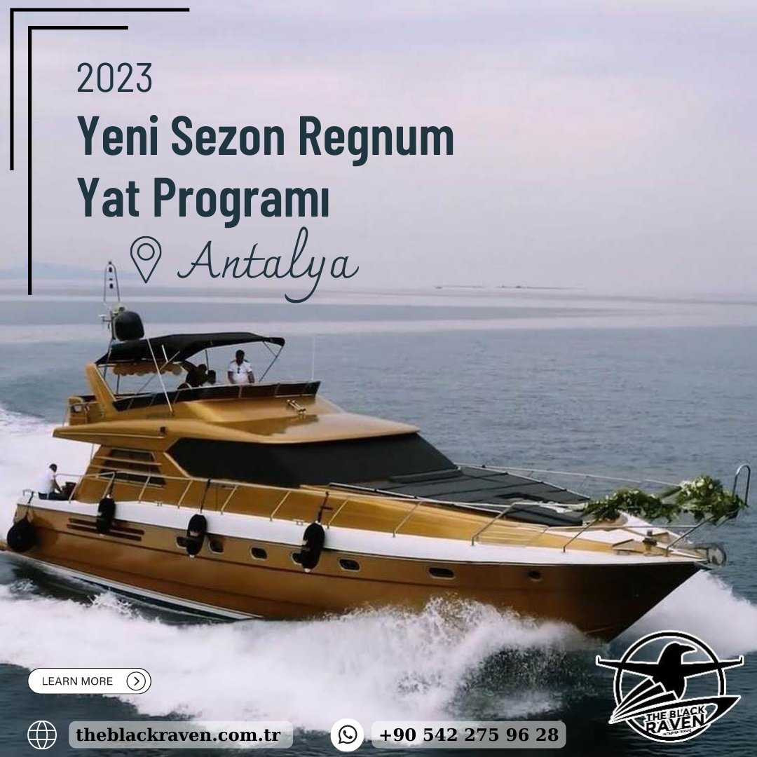 Day - Evening - Daily - Accommodation tours in Regnum! 
🌊At Regnum, you will enjoy services such as TV, wifi, music systems, air conditioning throughout the tour.
#yachttour #yachttours #yatturu #antalyayatkiralama #antalyayatturu #yachttourantalya #antalyayachtcharter #antalya