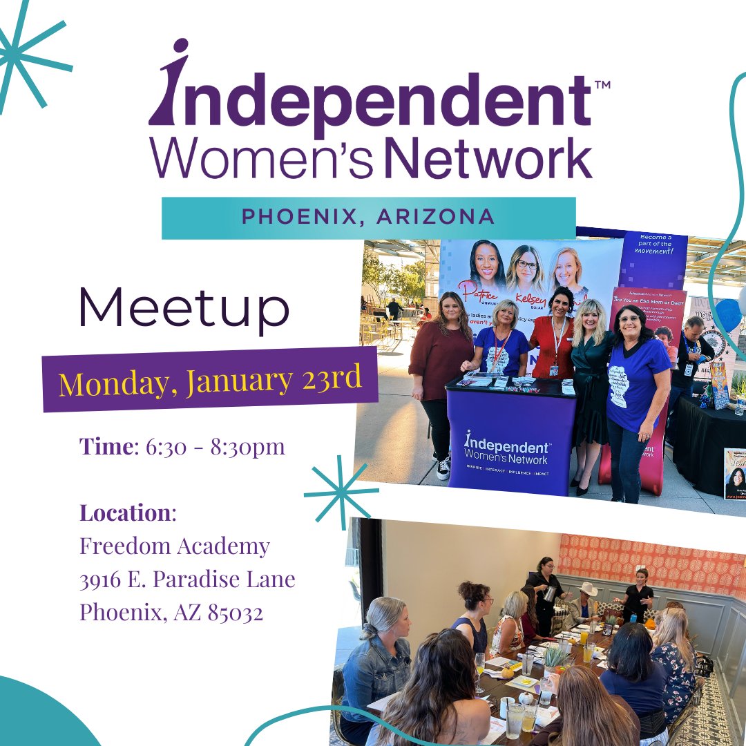 christy_narsi's tweet photo. THIS COMING MONDAY!! If you are in the Phoenix area visit our chapter meetup!!! @IWV @IWN @IWF #allissuesarewomensissues #womensrights #conservativewomen #womenlead
#iwn #independentwomensnetwork #makeamericagreatagain #independentwomensnetwork #independentwomensforum #iwv #iwf https://t.co/nRMzXrAEoI