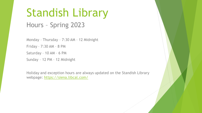 SienaStandish's tweet photo. Welcome back, Saints! We look forward to seeing you in the library. https://t.co/R1rUZmkFSq