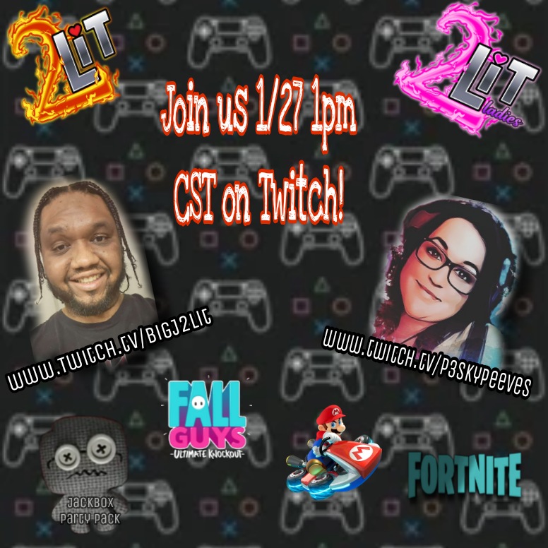 P3skyPeeves's tweet photo. A collab with the one and only @BigJ2LiT ! Come hang with us 1/27 as we play some fun games! π #2lit #2litladies #twitch #collab https://t.co/pQseAcOCGA
