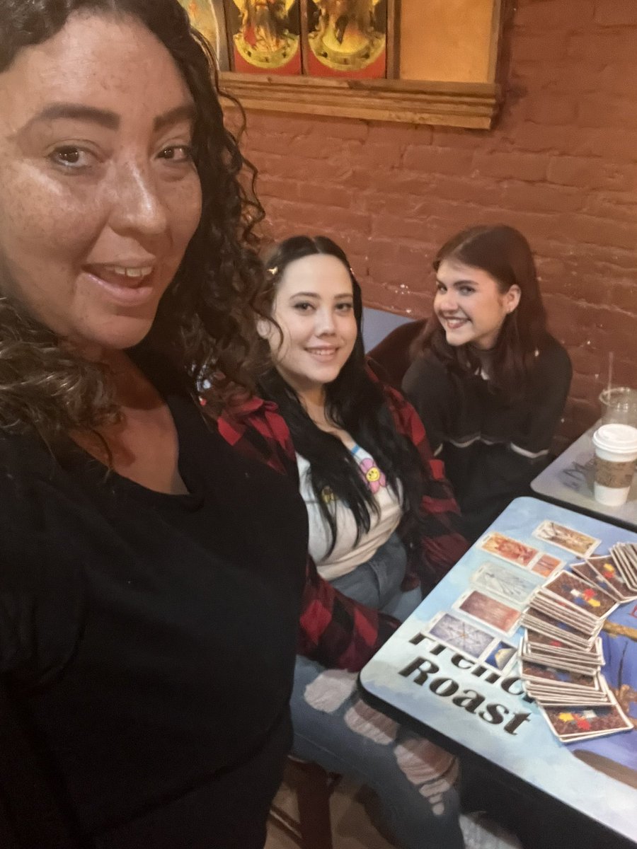 BohemianTarot's tweet photo. A #belated #TarotTuesday post w these 2 beauties! 👯‍♀️🎴🎴🎴👯‍♀️ At my Favorite Haunt! #selfie #nofilter #lestats #lestatscoffeehouse #bohemiantarot #bohemian #tarot #tarotreader #tarotreadings #witch #witchcraft #mystic #magick #occult #oracle #pagan #thelema #crowley #thoth https://t.co/74ViGsK0Zb