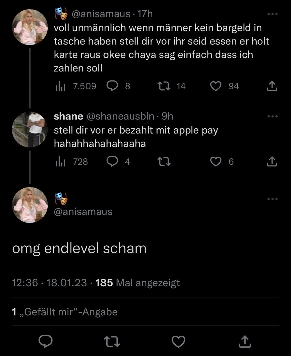 endlevel scham mit geld zu bezahlen