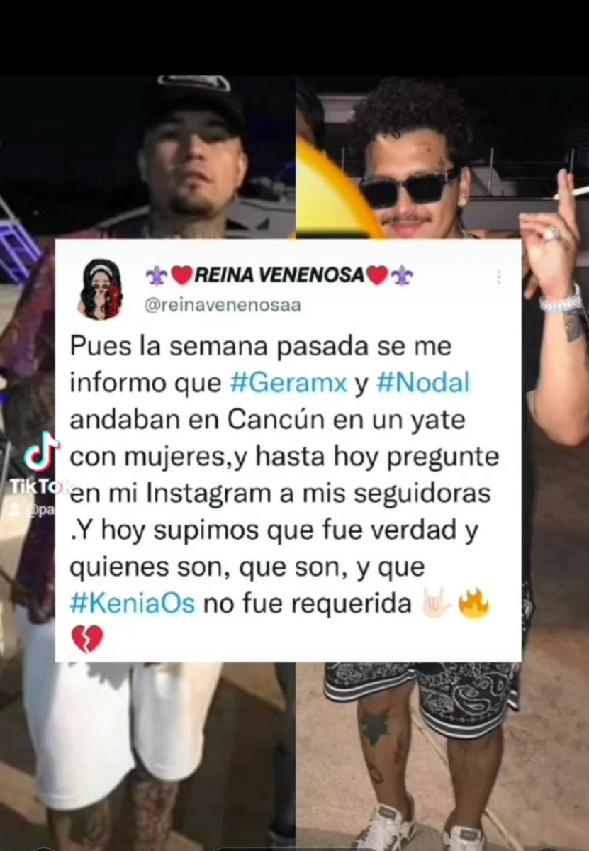 KLArg7090's tweet photo. No es nuevo el chismesito del dr0gadict0 de Gera Mx y Kenia Flop, por si no sabían el ya la había cuerniado en un yate en cancún, fue visto junto a Nodal y algunas scorts. Tanto así que los fans se le acercaron a pedir fotos y el les pidió que no salieran las chicas. 💋 https://t.co/z4JHK2xUYe