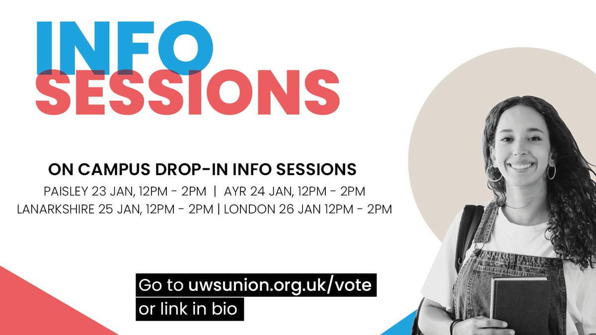 Our on campus drop-in sessions for the Big Elections start today at Paisley (The Hub & Level 1, Your Union) Our representation team will be on hand to answer all your elections questions. For more info⬇️ 🔗 uwsunion.org.uk/vote