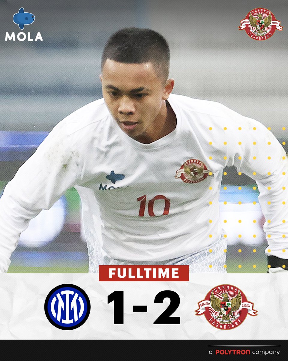 Garuda_Select's tweet image. 🇬🇧 What a day! What a Win! 🎉

Inter Milan 1-2 Garuda Select. A win against the best U-17 side that Italy has to offer.

🇮🇩 Hari luar biasa! Kemenangan luar biasa!

Inter Milan 1-2 Garuda Select. Sebuah kemenangan hadapi tim terbaik U-17 di Italia.

#GarudaSelect