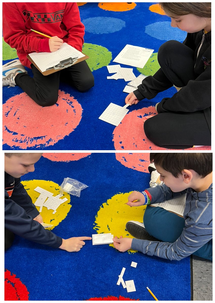 Mrs_JCrawford's tweet photo. Ss continue to practice the distributive property by playing Array Cover-Up! They collaborated, cooperated, communicated their ideas, thought critically and were creative by thinking of different combinations of smaller facts to โcover-upโ a larger one! #developingaramseygraduate https://t.co/svlr8ezf4s