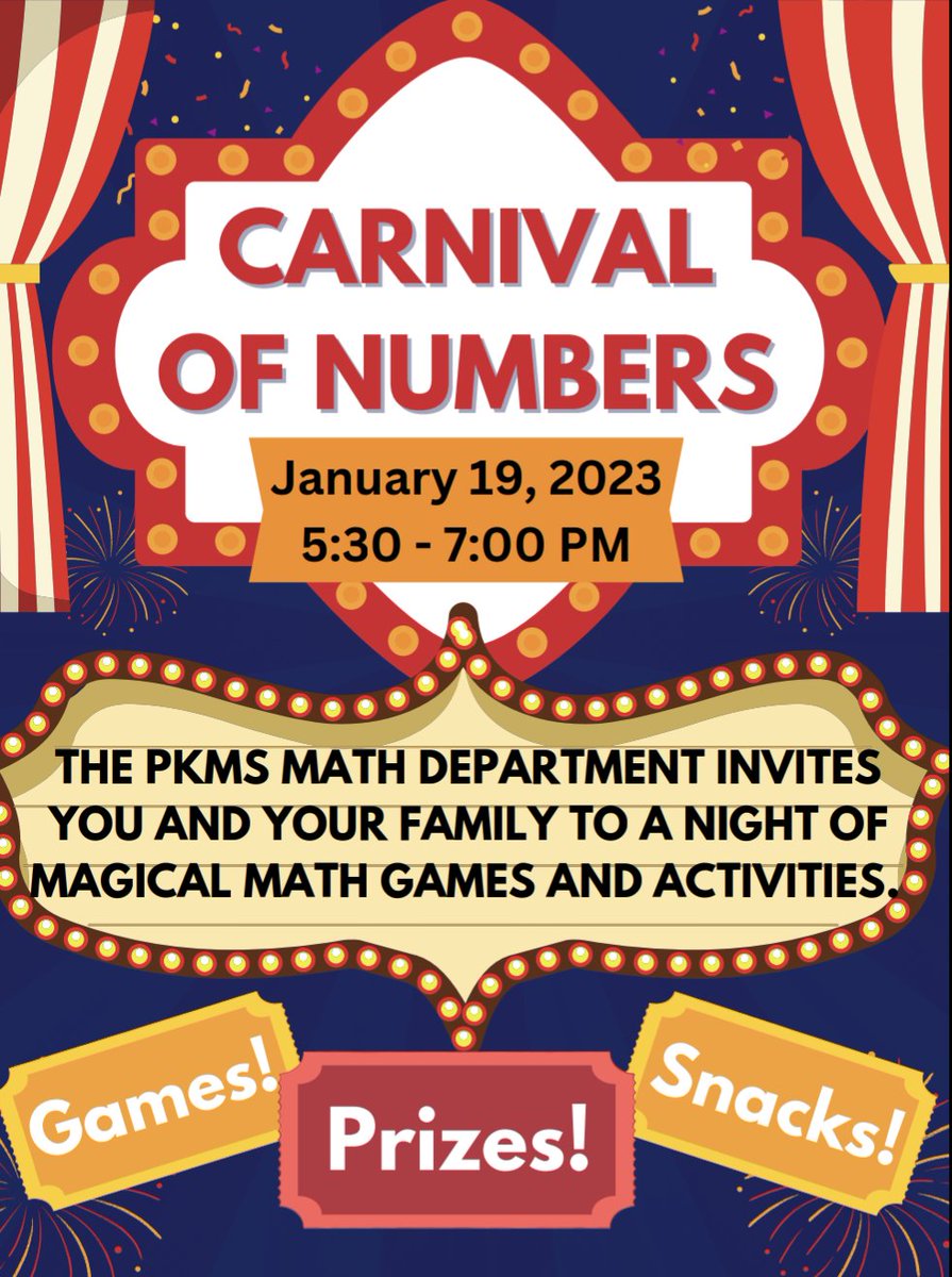 Come play games and participate in all sorts of fun math activities with me and the rest of the awesome math teachers at Parkside!
#parksideproud
