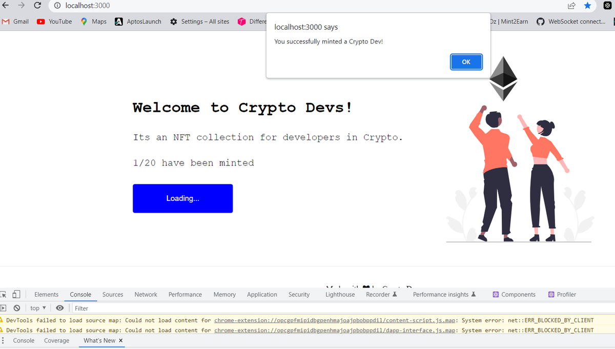Drmetavers's tweet image. #30daysofcodingchallenge
Day 26, 27 &amp;amp; 28/30✅
1.Completed the Build a full NFT collection lesson on @LearnWeb3DAO with a perfect score!. Had to deal with so many errors, thanks to the #LearnWeb3DAO community(one of the best) that&apos;s so helpful.
2. Learnt about Call back hell in JS