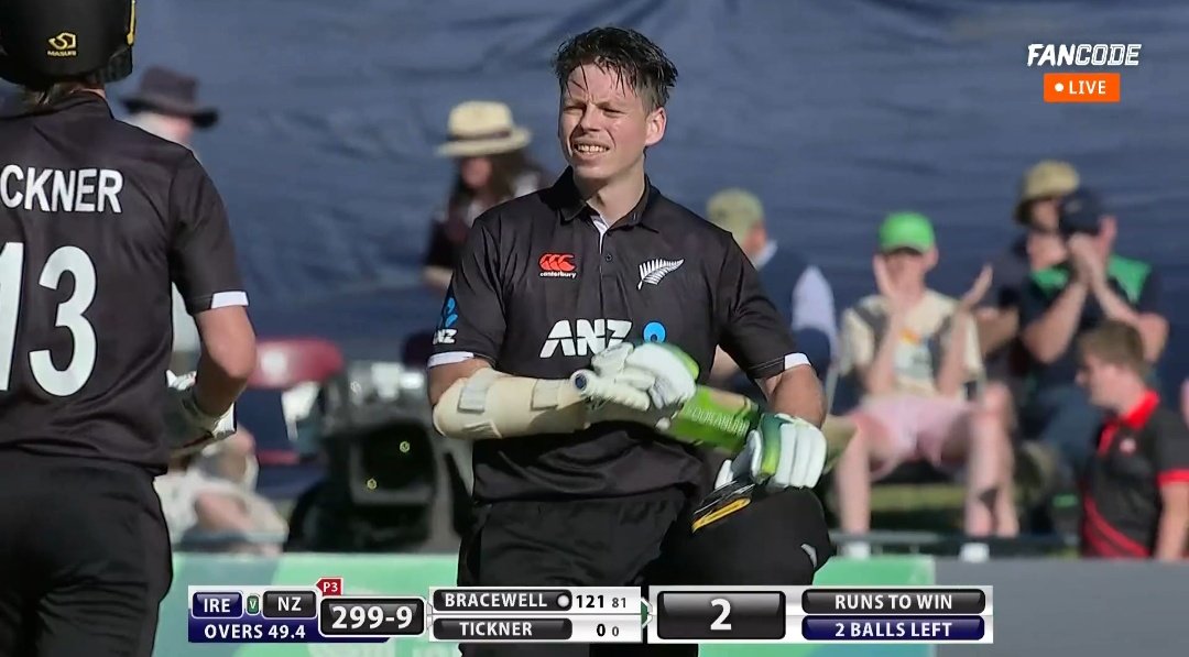 mufaddal_vohra's tweet photo. Michael Bracewell scored 127* (82) Vs Ireland in a 301 run chase. New Zealand were 120/5 at one stage.

Michael Bracewell scored 140 (78) Vs India in India in a 350 run chase. New Zealand were 131/6 at one stage.

- A player who thrives under pressure, he played like a Champion! https://t.co/vxAgQUXchl