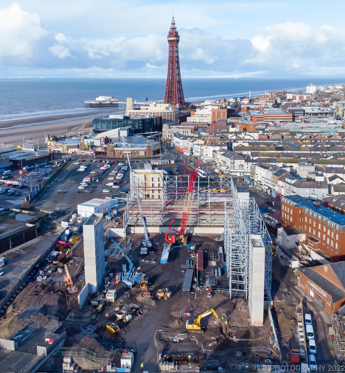 visitBlackpool's tweet photo. Work is well underway on the £300m Blackpool Central development.

The multi-storey car park is the first phase of the new year-round ‘leisure destination’, followed by an exciting new Heritage Quarter.

📷 LB Photography https://t.co/oNJl1NNqvi