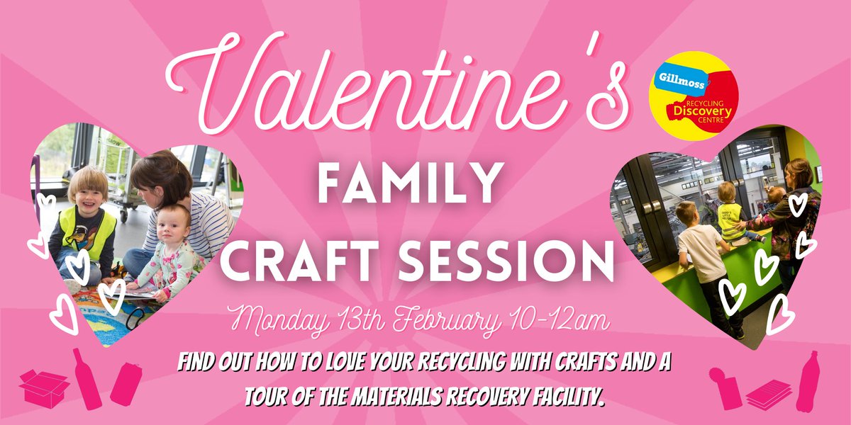 Find out how your recycling helps to combat climate change and create an environmentally friendly craft to show your love for our planet.🌍
Book your free tickets today! 
veolia.co.uk/merseyside-and…
#discoverrecycling #merseyside #familyevent #ValentinesDay #sustainability