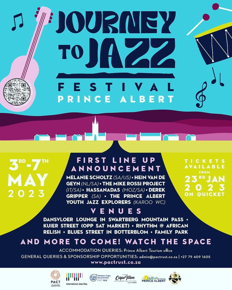 The Prince Albert Community Trust presents the Journey to Jazz Festival during May 2023. It promises transformative performance, ecological arts, and more. A unique celebration of jazz music inspired by the artistic town and its young people #jazz #tourism #karooblues #intjazzday