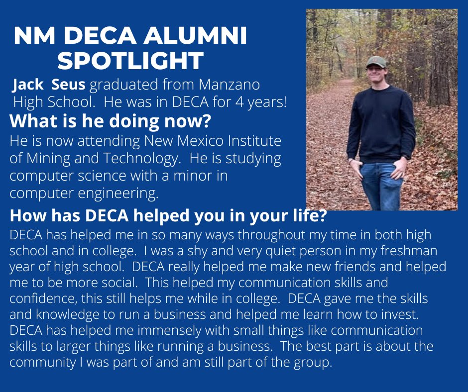 NMDECA's tweet photo. Check out our alumni spotlight this week!
#nmdeca #iamnmctso #alumnispotlight https://t.co/r4wDhiWQzD