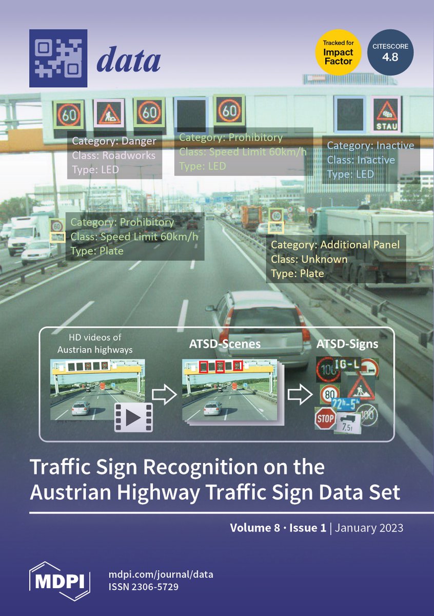 Our Paper on Traffic Sign Detection and Classification on the Austrian Highway Traffic Sign Data Set made it to the cover of the journal data
Paper: ow.ly/G88C50Mu7ag
Data set: ow.ly/MsLU50Mu7ai 
#trafficsigndetection #trafficsignclassification #imageclassification