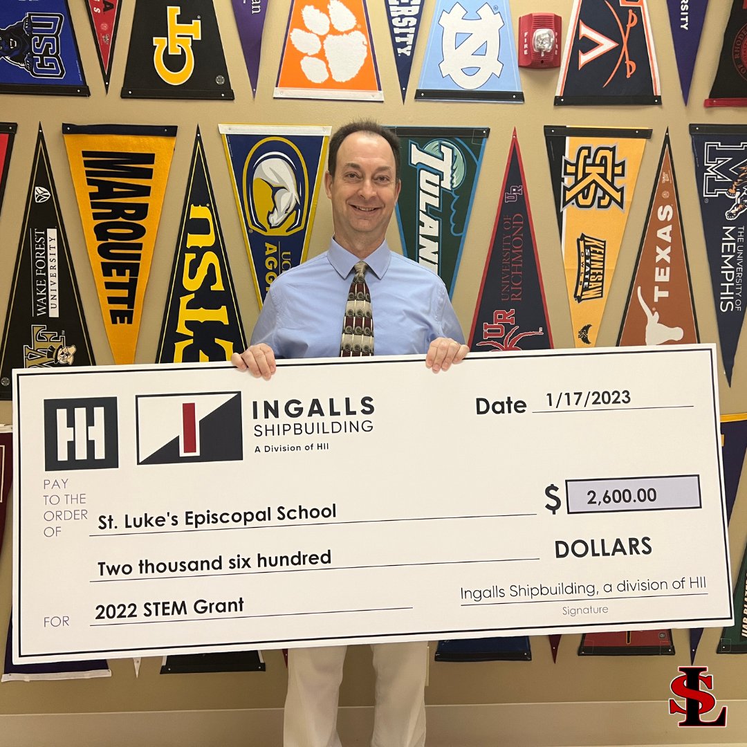 David Bentley recently applied for a STEM grant from Ingalls Shipbuilding for his Sports Medicine class and was awarded $2600.00!  Congratulations, Mr. Bentley!