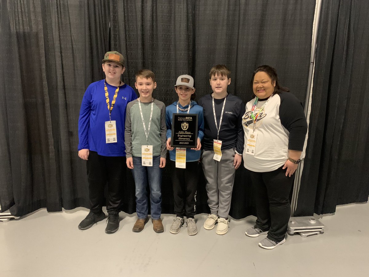 5th out of 42 teams gets us a ride to Nationals!!  So proud of my <a href="/nationalbeta/">National Beta</a> Elementary Engineering team! <a href="/RCEMustangs/">Red Cross Elementary</a> <a href="/JoshMaplesRCE/">Josh Maples</a> #TCB