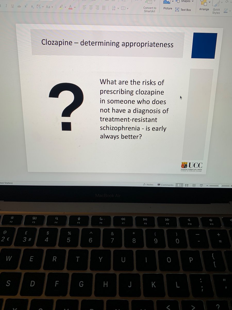 Looking forward to speaking with <a href="/Pharmacy_UCC/">UCC Pharmacy School</a> 4th year students about all things psychiatric pharmacy and hopefully demonstrating the benefit specialist pharmacists add to patient care in MH and in advancing clinical pharmacy practice in general 🤞🏽#pharmacy