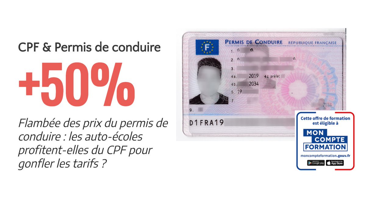 cpformation's tweet photo. 🚗 Les Auto-écoles abusent-elles du #CPF ? Selon 60 Millions de Consommateurs, certains paient jusqu'à 2 fois plus en utilisant leur #CPF. Des questions se posent sur utilisation des fonds publics pour des formations... #permis #formation #fondspublics 👉 https://t.co/jQVuf3ODc7 https://t.co/UOh09R5TgD